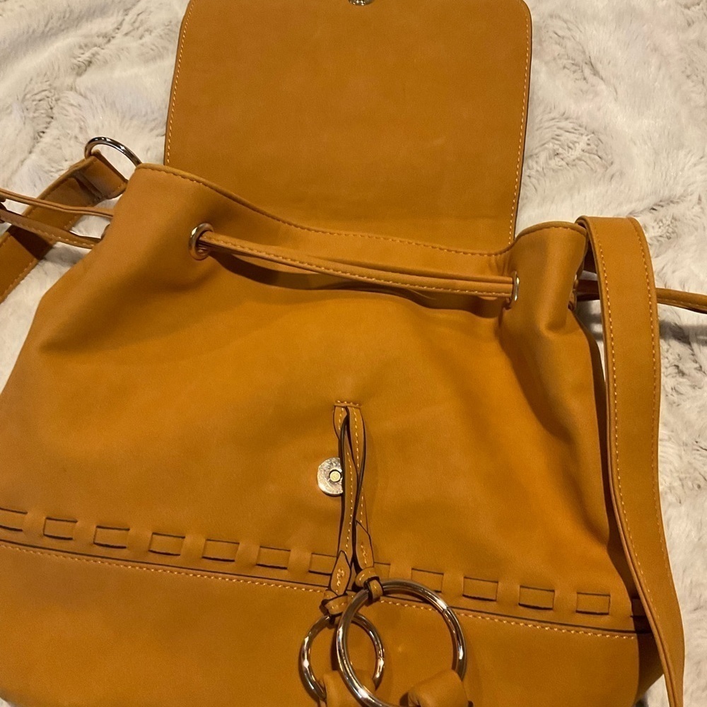 JUSTFAB Saddle Tan Bag with Fringe Tassels - Picture 6 of 7